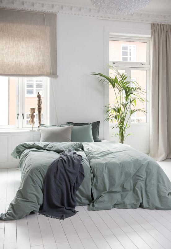Borås Cotton Loft dobbelt sengesett dusty teal