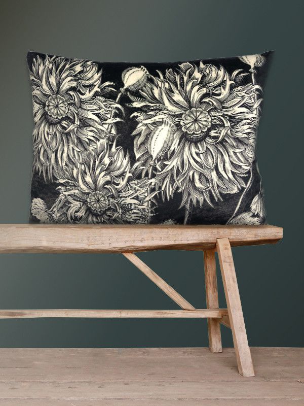 Big Black poppy velour pynteputetrekk
