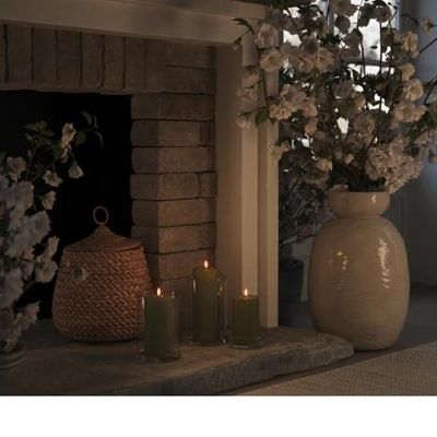 Hovedbilde Deluxe led kubbelys olivengr&oslash;nn 7,5 x 15 cm