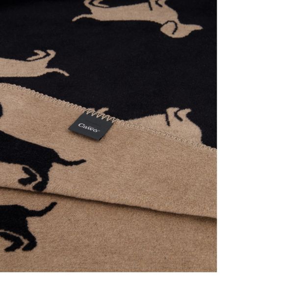 Pledd med hundemotiv, We love dogs pledd fra Caw&oslash;, sort