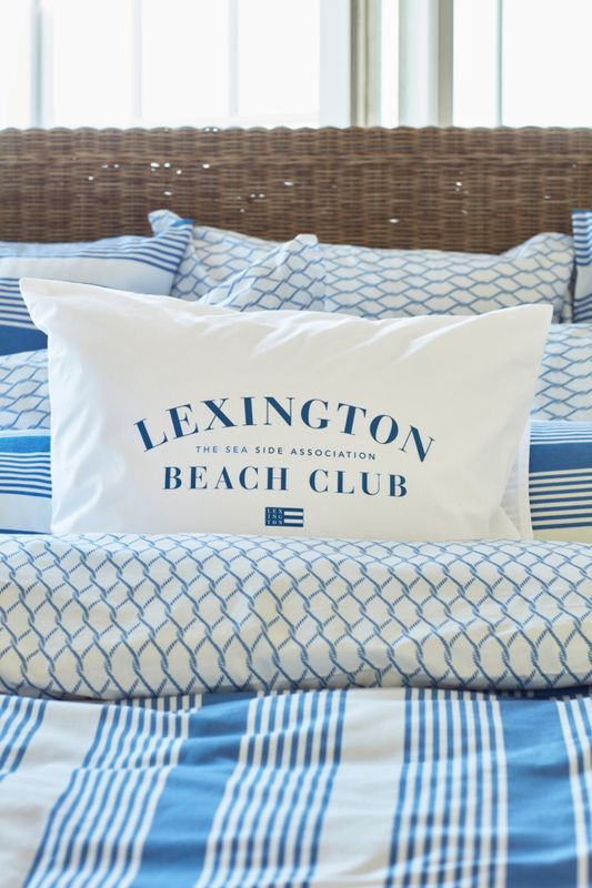 Lexington sengesett med taumønster blå