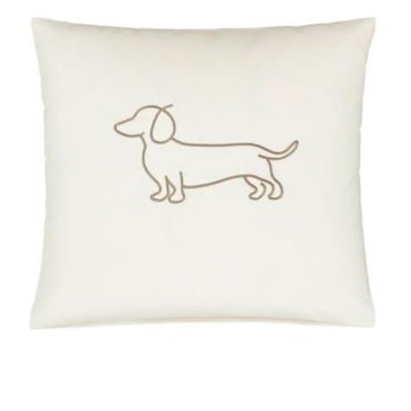 Putevar med Dachshund, Companion 50 x 70 cm offwhite/ beige eller sort/ beige